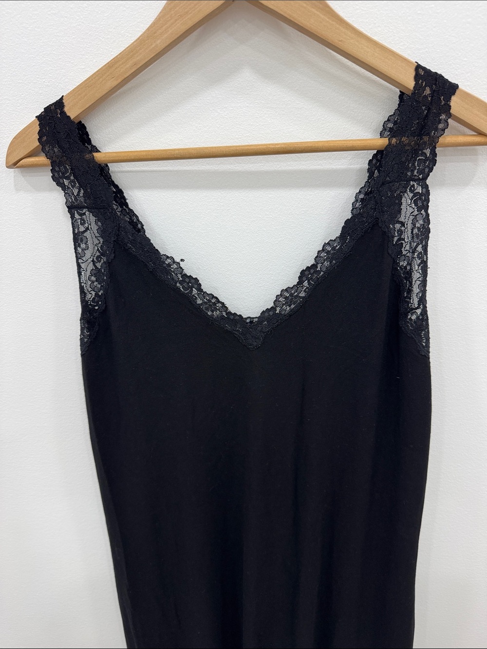 Peruvian Connection Black Nightgown with Lace and Sheer Back Detail Women's XL - Picture 9 of 9